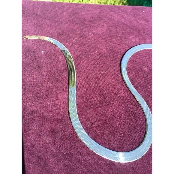 Sterling Silver Statement Piece Sleek 925 necklace 1cm wide VTG Italy NICE 38gr! - Picture 1 of 14